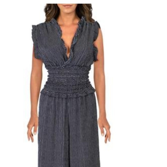 Max Studio Womens Polka Dot Smocked Waist Jumper - Picture 2 of 3